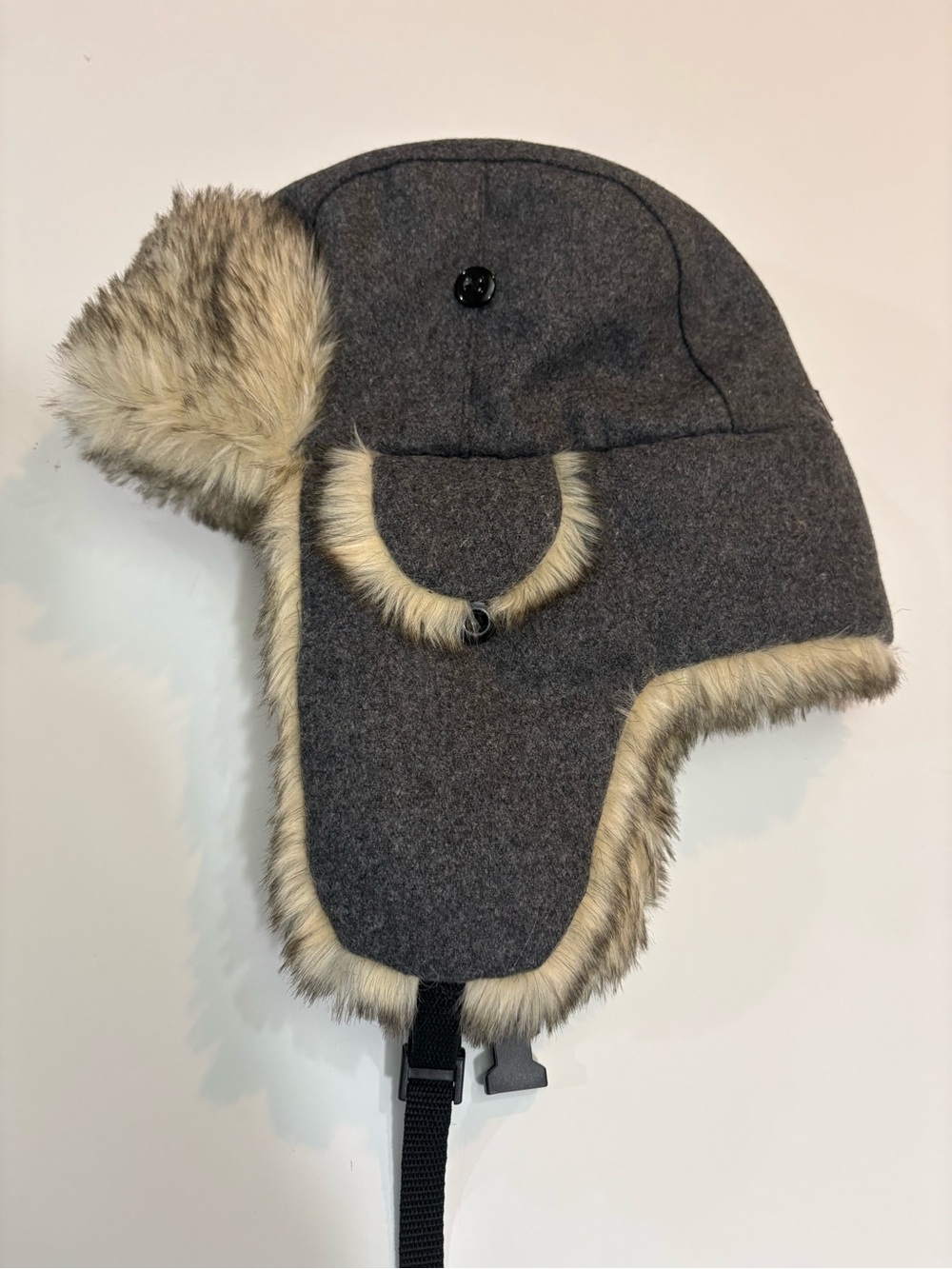 City Hunter Premium Gray Wool Trapper  Hat | No Size